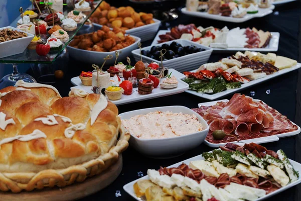 Decorated Swedish Table Variety Good Food Note Shallow Depth Field — Stock Photo, Image