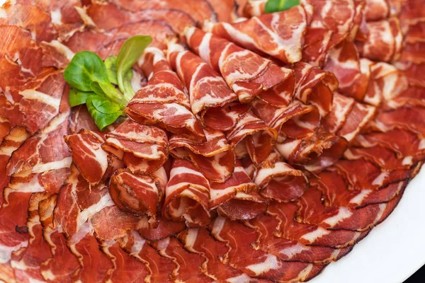 Prosciutto Diende Als Voorgerecht — Stockfoto