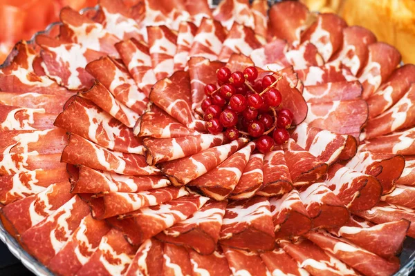 Ham Decorated Cranberries — Stock Photo, Image