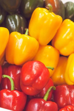 sarı, kırmızı ve yeşil dolma biber