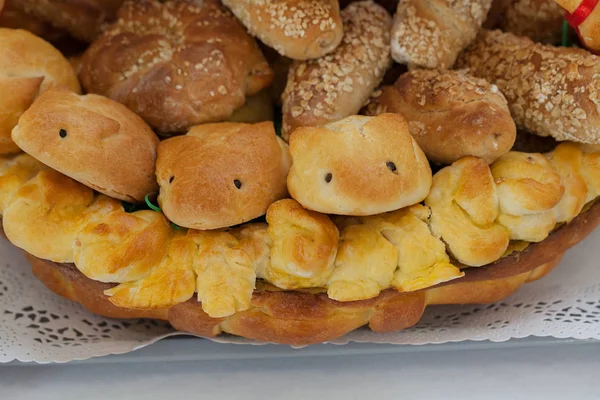 Pastries Basket Made Dough — 스톡 사진