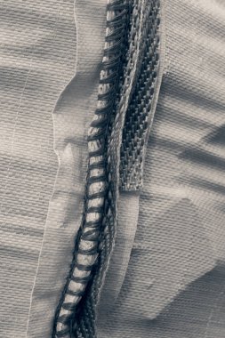 İnşaatta çakıllı çantalar, derin alan derinliğine dikkat edin.