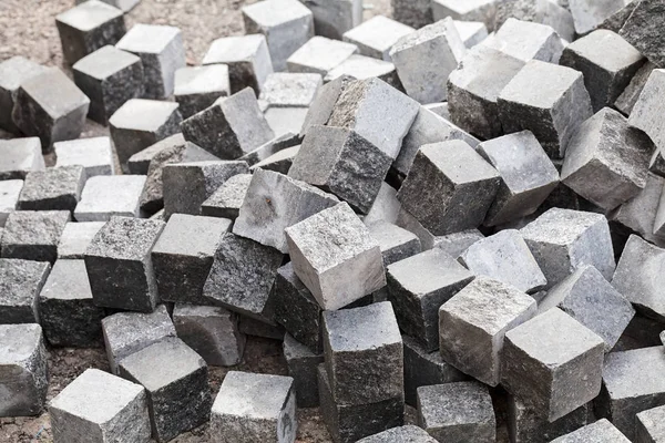 Cubes Granit Dans Une Pile Note Faible Profondeur Champ — Photo