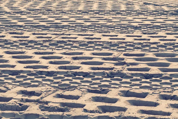 Sand Construction Traces Double Vibratory Roller Note Shallow Depth Field — 스톡 사진