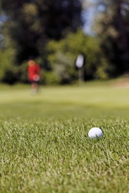 golfçüler ağaçları ile golf sahasında, sığ derinlik-in tarla Not
