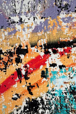 Birçok renge sahip bir kapatma duvarının soyutlanması, alanın sığ derinliğine dikkat edin