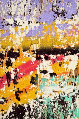 Birçok renge sahip bir kapatma duvarının soyutlanması, alanın sığ derinliğine dikkat edin