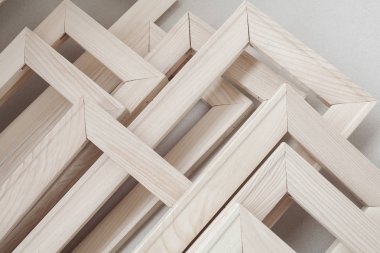 Tablolar için ahşap çerçeveler, yüzeysel alan derinliğine dikkat edin.