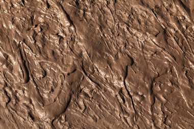 Sonbaharda çamurlu kır yolu, sığ alan derinliğine dikkat edin.