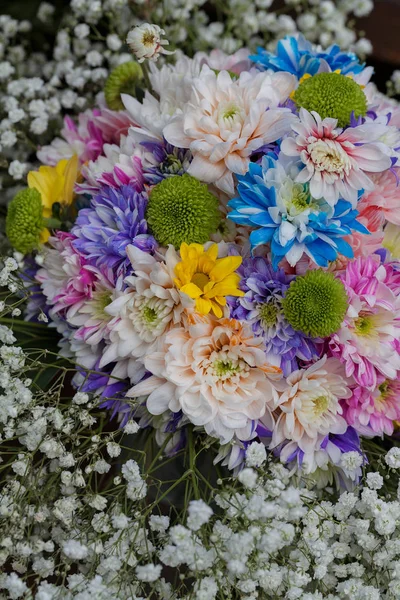 Аранжування Різних Квітів Невелика Глибина Різкості — стокове фото