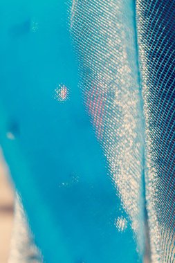 Işığın altında soyut eski mavi ağ, alanın sığ derinliğine dikkat edin