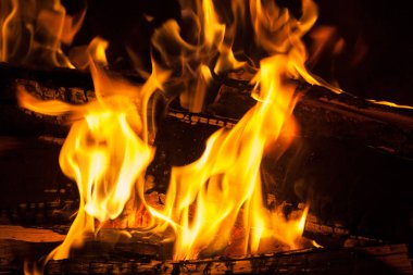 Şöminede ateş, sığ derinlik-in tarla Not