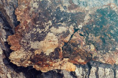 Güzel doğal desenleri olan taş duvarın bir parçası, yüzeysel alan derinliğine dikkat edin.