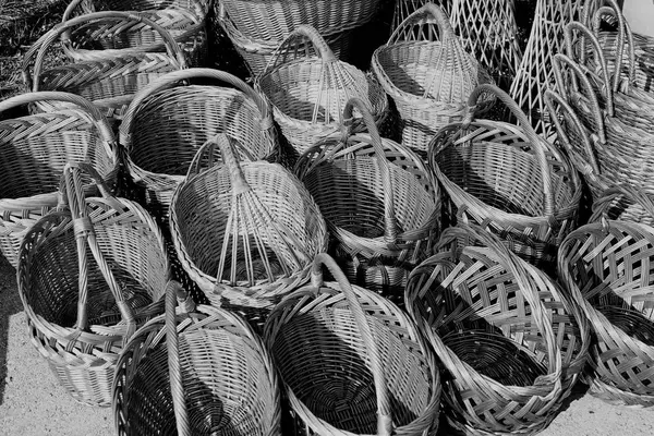 Knit Baskets Wicker — Stock Photo, Image