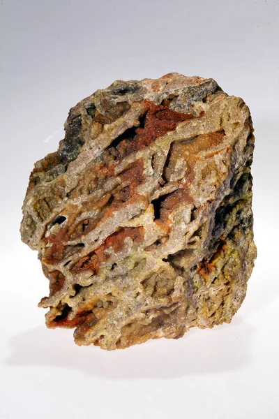 Smithsonite Mineral Den Vita Bakgrunden — Stockfoto