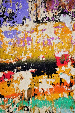 Ruined old wall in various paint residues