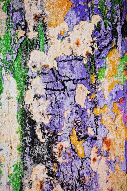 Ruined old wall in various paint residues