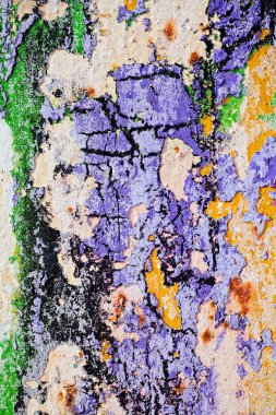 Ruined old wall in various paint residues