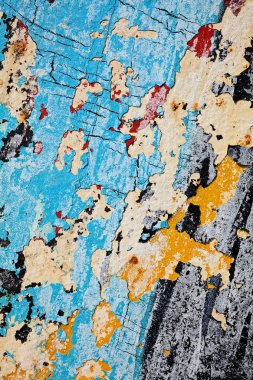 Ruined old wall in various paint residues