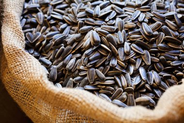 sunflower seeds on a bunch