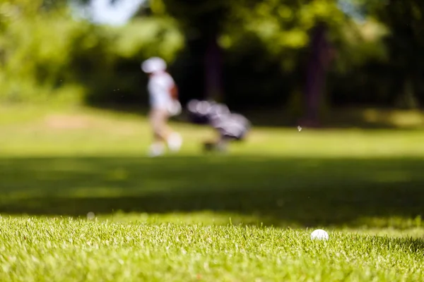 Campo Golf Con Árboles Alrededor Nota Poca Profundidad Campo — Foto de Stock