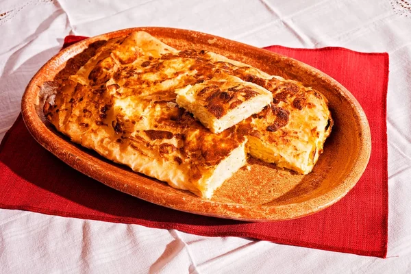 Serbian Traditional Cheese Pie — Stok fotoğraf