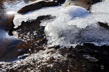 clear mountain running water, note shallow depth of field