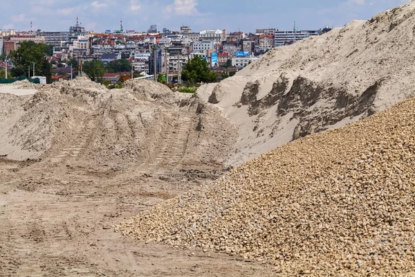 Ein Haufen Sand Für Die Industrie Beachten Sie Die Geringe — Stockfoto