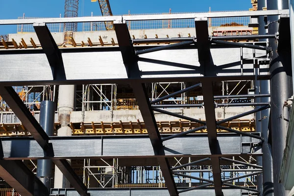 Edificio Construcción Con Andamio Grúa — Foto de Stock