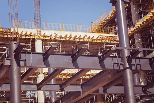 Edificio Construcción Con Andamio Grúa — Foto de Stock