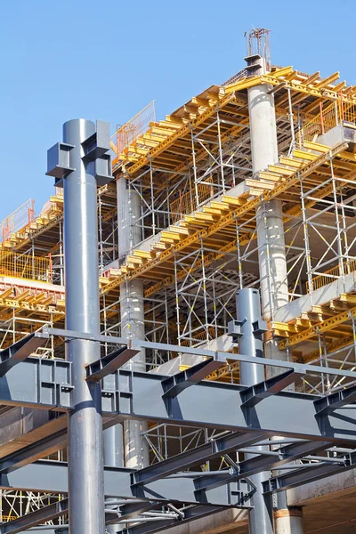 Edificio Construcción Con Andamio Grúa — Foto de Stock