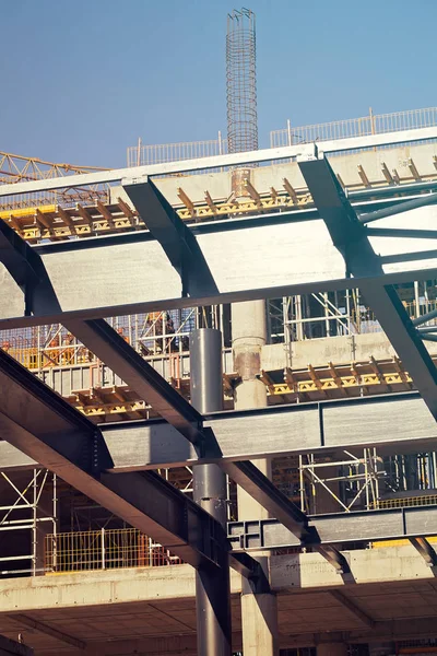 Edificio Construcción Con Andamio Grúa — Foto de Stock