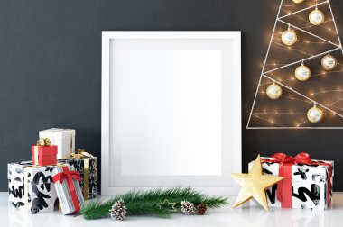 Çerçeve mockup, Poster mock-up, ürün örnekler, tuval Mockup, sunu Sanat çalışması, İskandinav tarzı stok görüntü