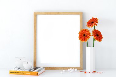 Çerçeve mockup, Poster mock-up, ürün örnekler, tuval Mockup, sunu Sanat çalışması, İskandinav tarzı stok görüntü