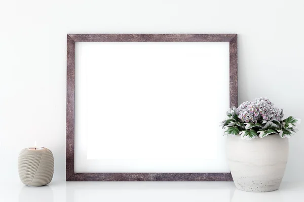 Frame mockup, affisch mock-up, produkt Mockups, Canvas Mockup, Presentation konst fungerar, skandinavisk stil Stock bild — Stockfoto