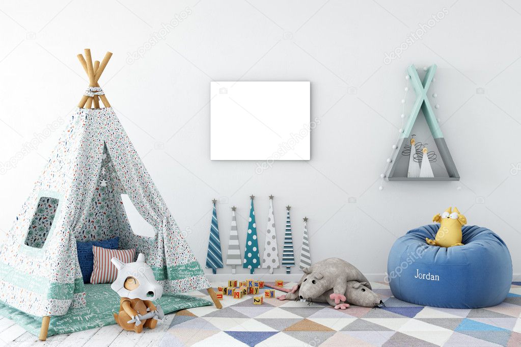 Frame mockup, Poster mock-up, Product Mockups, Canvas Mockup, Presentation art work, scandinavian style  Stock Image