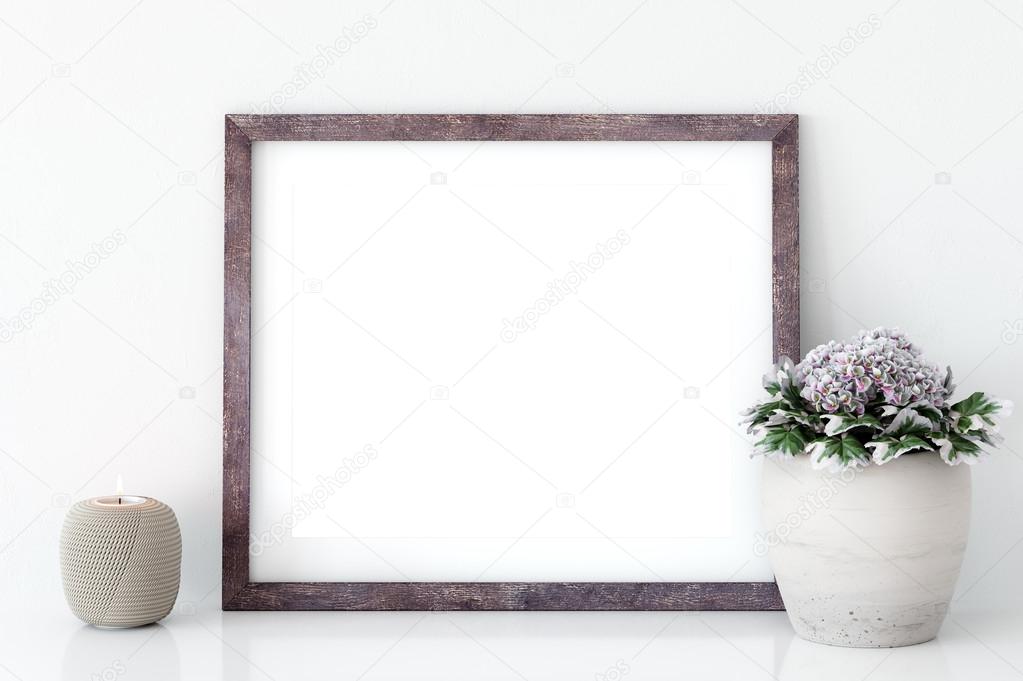 Frame mockup, Poster mock-up, Product Mockups, Canvas Mockup, Presentation art work, scandinavian style  Stock Image