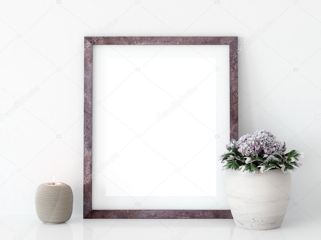 Frame mockup, Poster mock-up, Product Mockups, Canvas Mockup, Presentation art work, scandinavian style  Stock Image