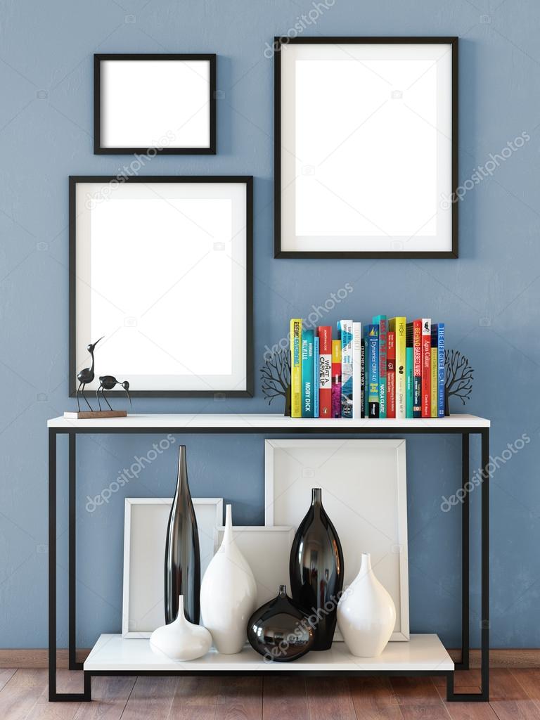 Frame mockup, Poster mock-up, Product Mockups, Canvas Mockup, Presentation art work, scandinavian style  Stock Image
