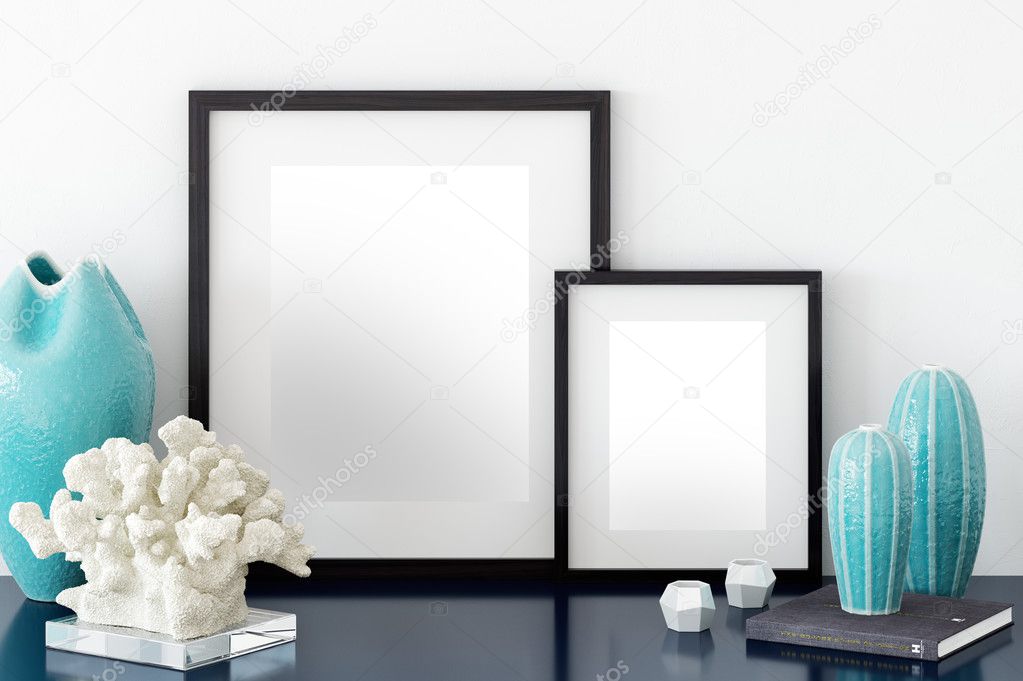 Frame mockup, Poster mock-up, Product Mockups, Canvas Mockup, Presentation art work, scandinavian style  Stock Image