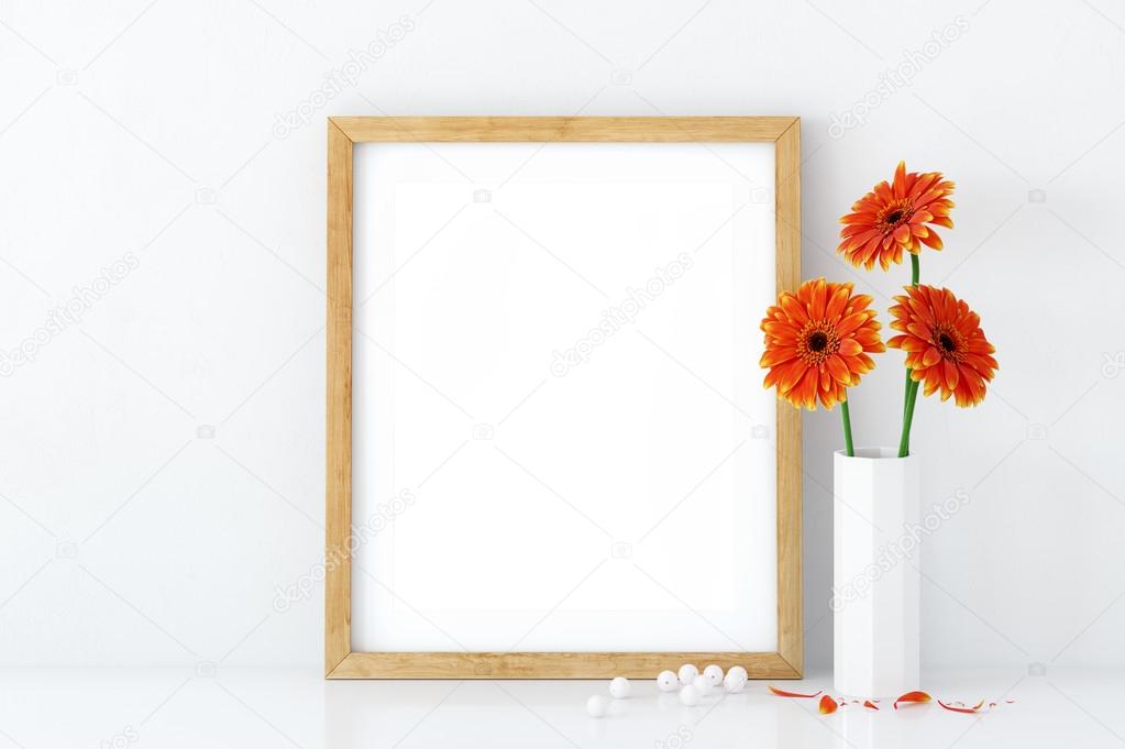 Frame mockup, Poster mock-up, Product Mockups, Canvas Mockup, Presentation art work, scandinavian style  Stock Image