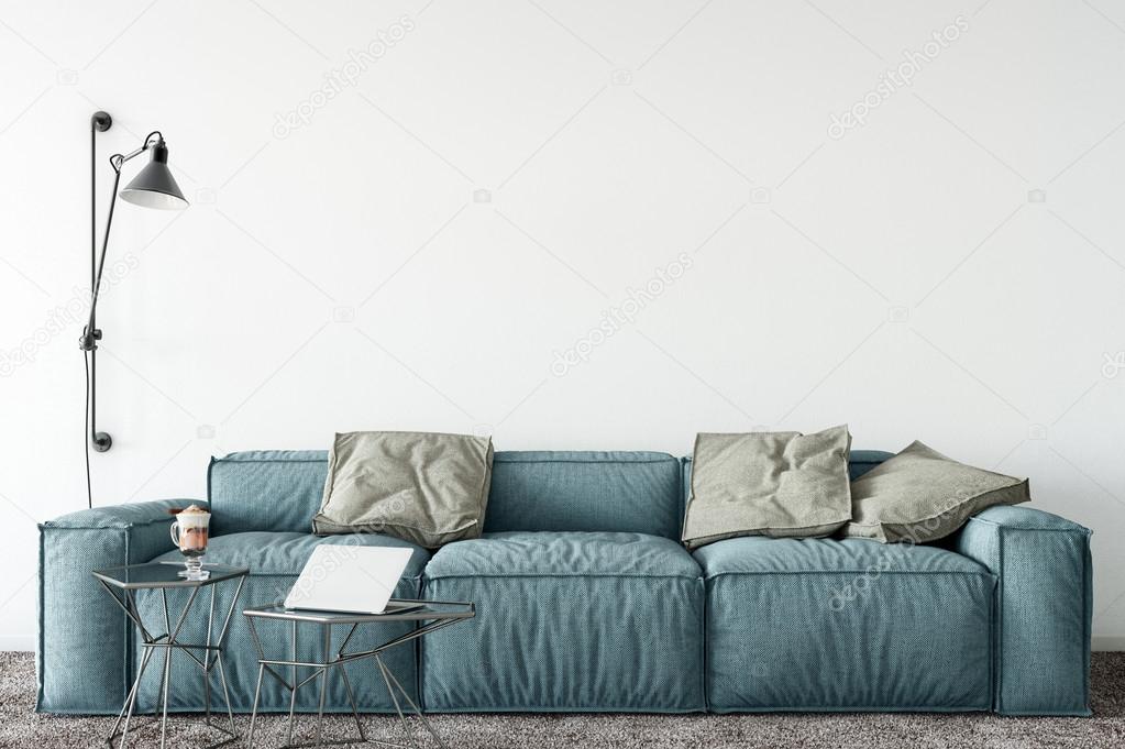 Wall, Wall Interior, Frame mockup, Poster mock-up, Product Mockups, Canvas Mockup, Presentation art work, scandinavian style  Stock Image