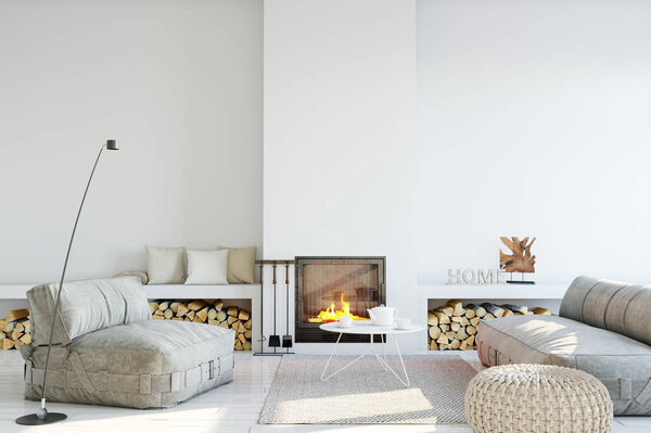 mock up wall interior. Wall art. 3d rendering, 3d illustration