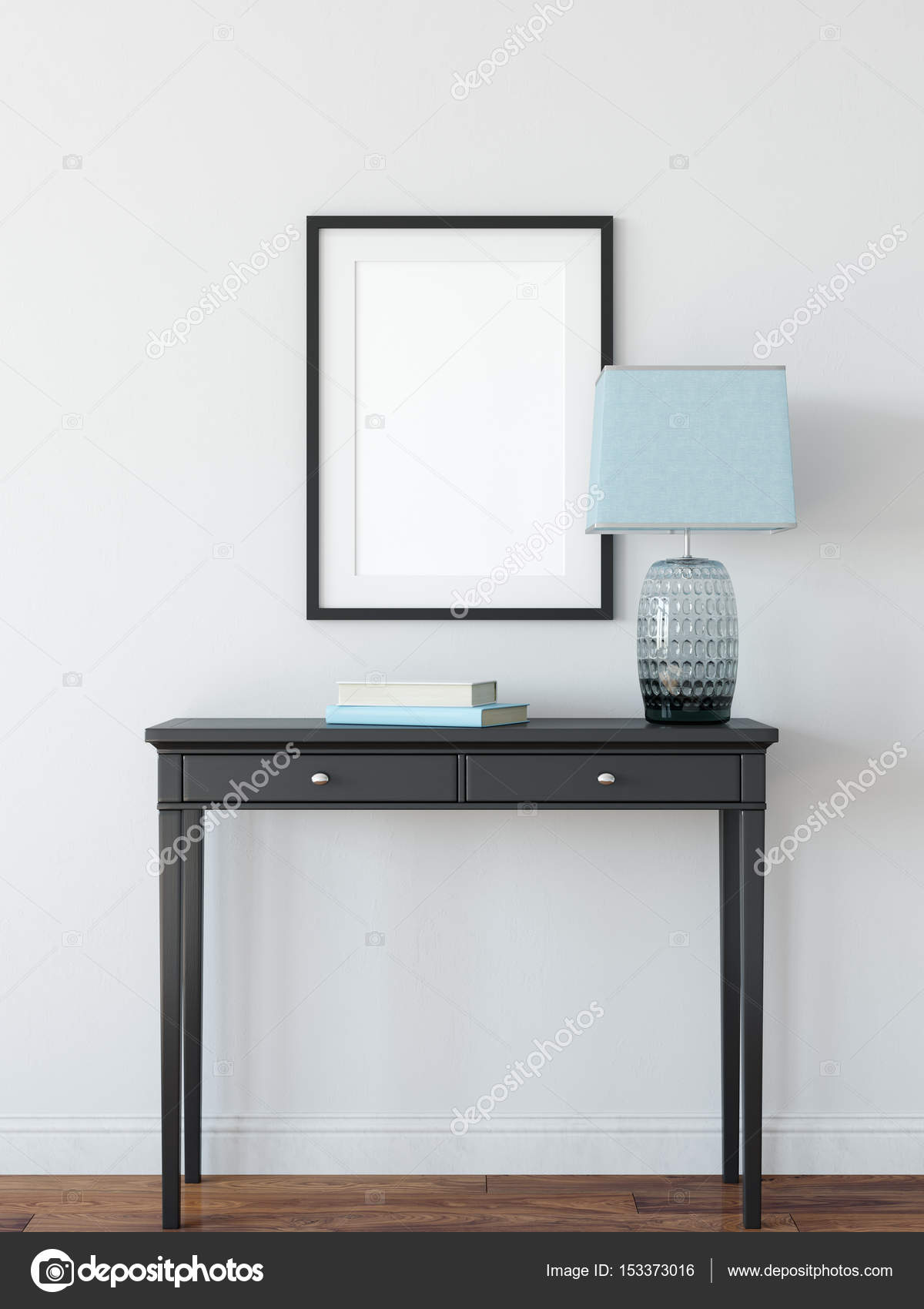 Manichino di poster nel salotto interno — foto stock © yuri u #153373016 Poster per salotto
