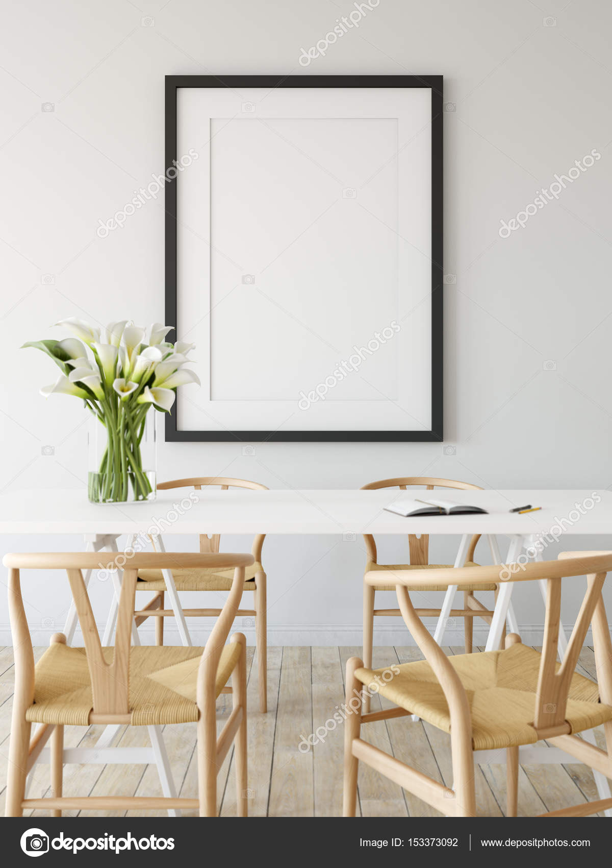 Manichino di poster nel salotto interno — foto stock © yuri u #153373092 Poster per salotto