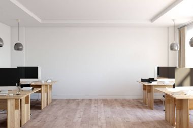 Ofis duvar iç kadar sahte. Duvar sanatı. 3D render, 3d çizim
