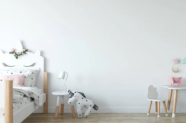 Interior Ruangan Anak Anak Skandinaviab Gaya Dinding Interior Mockups Bagus — Stok Foto