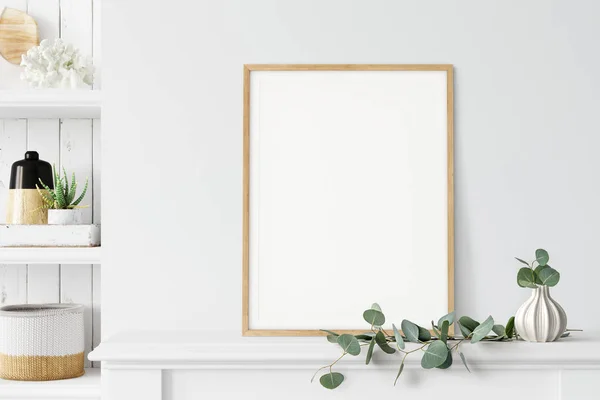 Frame Mockup Kust Scandinavische Interieur Stijl Weergave Illustratie — Stockfoto