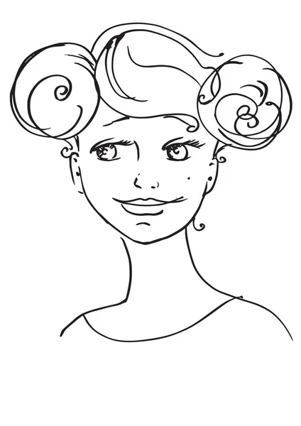 Güzel genç kadın, ilginç saç modeli