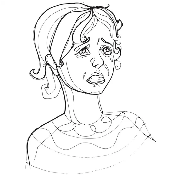 Genç kız ağır ağlayan, insan duygular